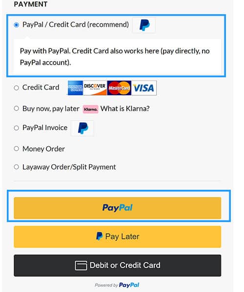 paypal flexible payment